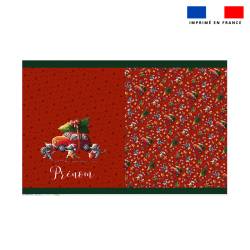 Kit hotte personnalisé motif souris de noel rouge - Création Stillistic