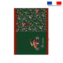 Kit hotte personnalisé motif souris de noel vert - Création Stillistic