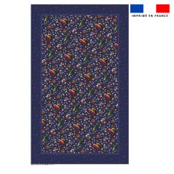 Coupon pour nappe rectangle motif souris de noel bleu - Création Stillistic