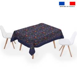 Coupon pour nappe rectangle motif souris de noel bleu - Création Stillistic