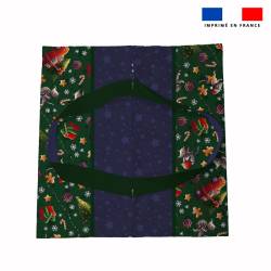 Patron sac à tarte motif souris de noel vert et bleu - Création Stillistic