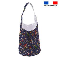 Kit sac seau motif souris de noel bleu - Création Stillistic