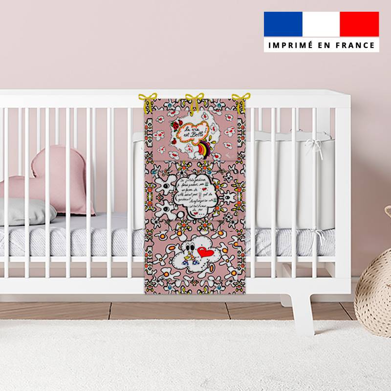 Coupon pour vide-poches motif poème rose - Création Anne-Sophie Dozoul