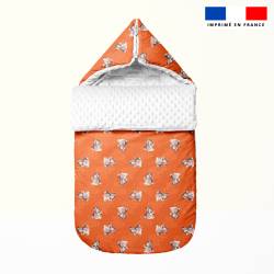 coupon - Coupon Défaut trait 100cm - Bébé koala - Fond orange - Création Stillistic - Burlington 170 gr/m² - 146 cm