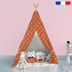 coupon - Coupon Défaut trait 100cm - Bébé koala - Fond orange - Création Stillistic - Burlington 170 gr/m² - 146 cm