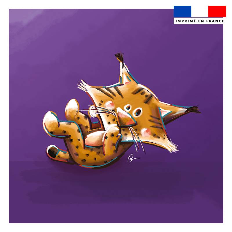 Coupon 45x45 cm imprimé bébé lynx - Création Stillistic