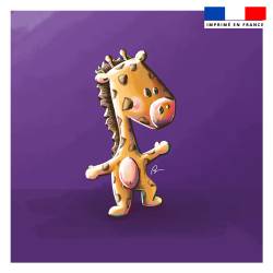 Coupon 45x45 cm imprimé bébé girafe - Création Stillistic