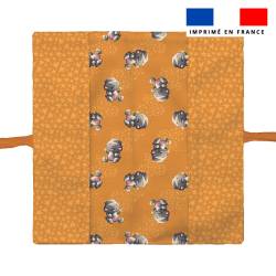 Kit protège livret de famille motif bébé hippo - Création Stillistic