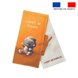 Kit protège livret de famille motif bébé hippo - Création Stillistic