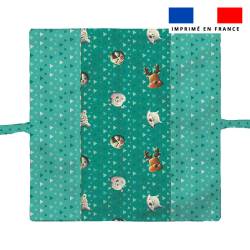 Kit protège livret de famille motif animaux du froid renne et renard - Création Stillistic