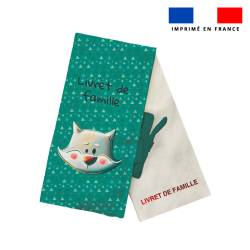 Kit protège livret de famille motif animaux du froid renard - Création Stillistic