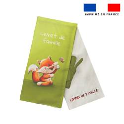 Kit protège livret de famille motif bébé renard - Création Stillistic