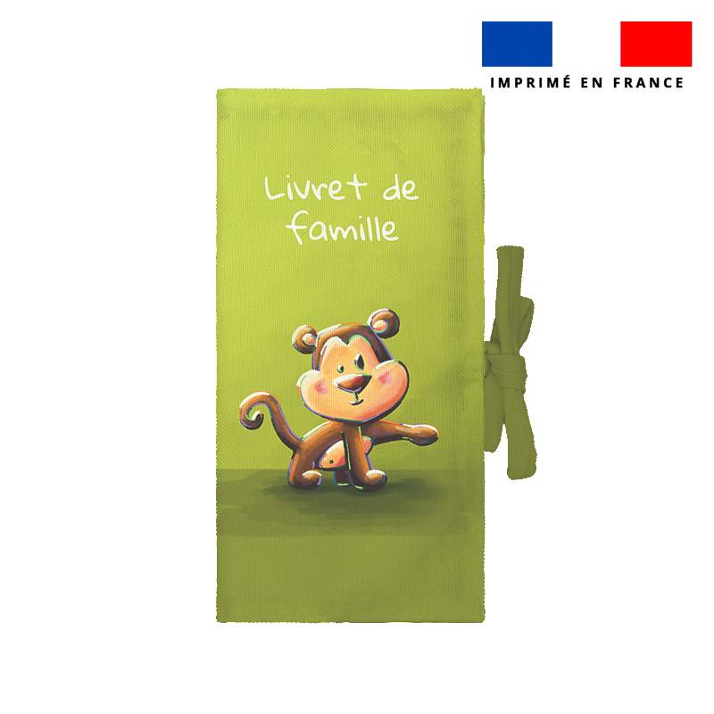 Kit protège livret de famille motif bébé singe - Création Stillistic