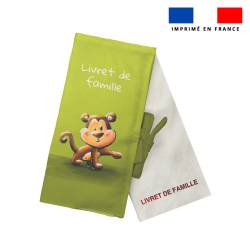 Kit protège livret de famille motif bébé singe - Création Stillistic