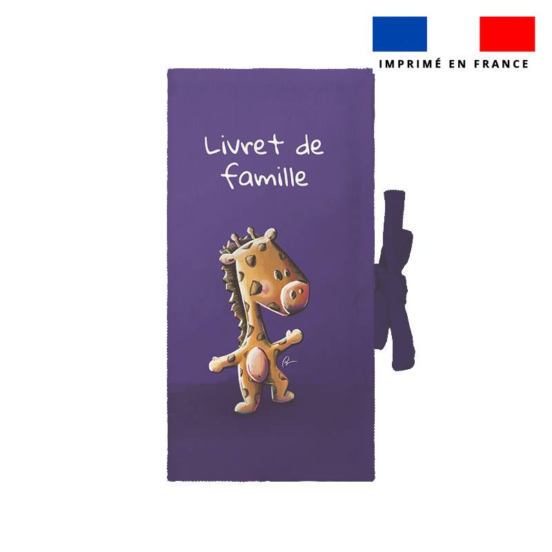 Kit protège livret de famille motif bébé girafe - Création Stillistic