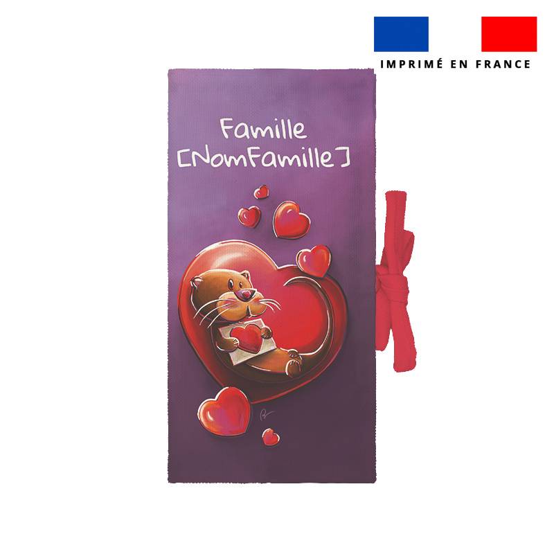 Kit protège livret de famille personnalisé - Loutre coeur - Création Stillistic