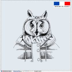 Coupon 45x45 cm motif hibou hipster