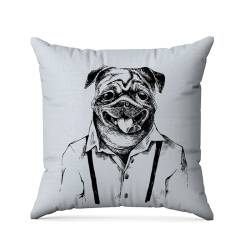 Coupon 45x45 cm motif bouledogue hipster