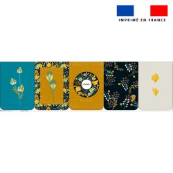 Lot de 5 essuie-mains en éponge motif fleur bohème