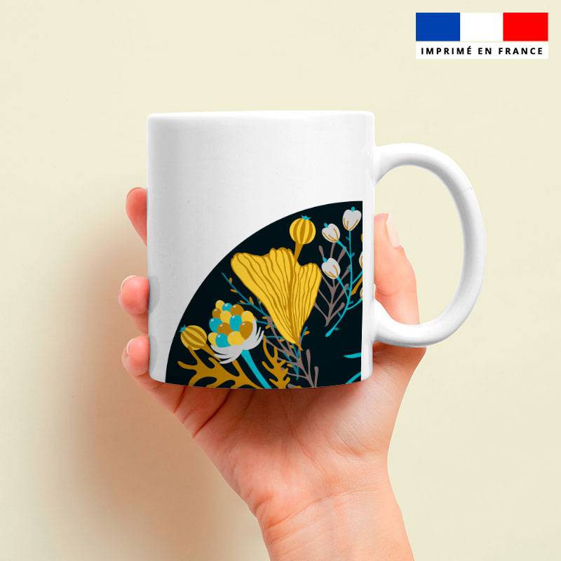 Mug imprimé fleur bohème