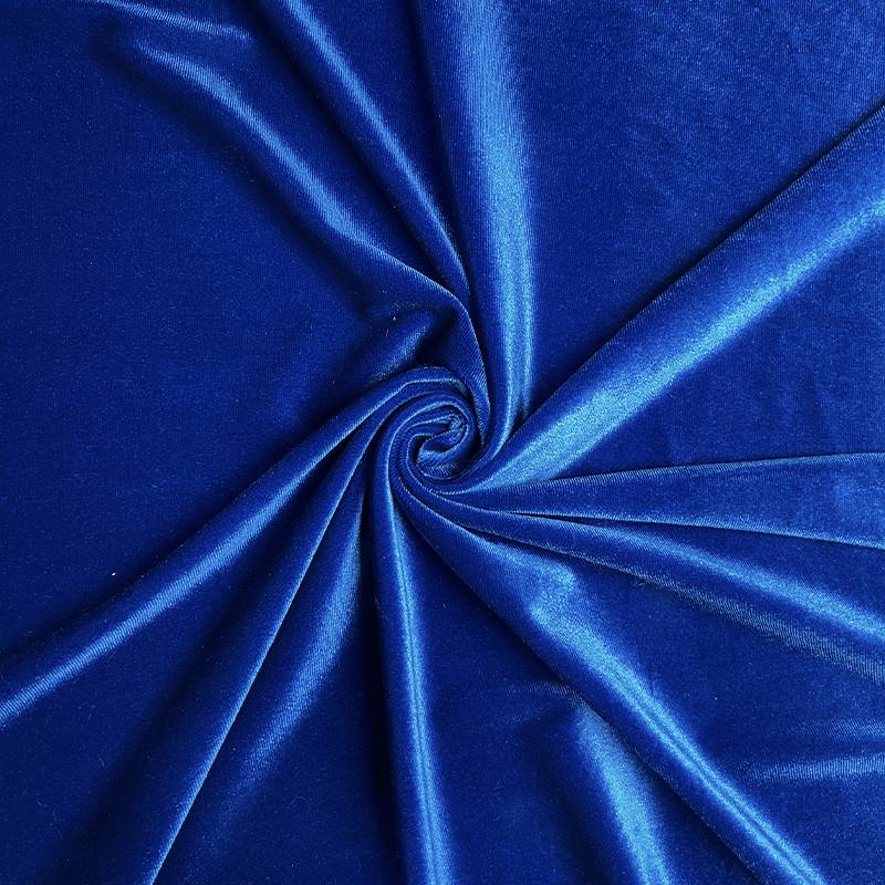 Velours stretch brillant bleu roi