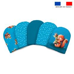 Kit mini-gants nettoyants motif bébé écureuil - Création Stillistic