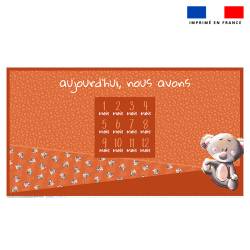 Coupon 135x74 cm pour couverture mensuelle jumeaux motif bébé koala - Création Stillistic