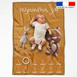 Coupon pour couverture mensuelle bébé motif bébé ours - Création Stillistic