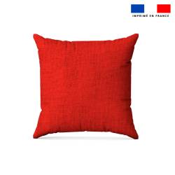 Tissu imperméable aspect lin orange corail