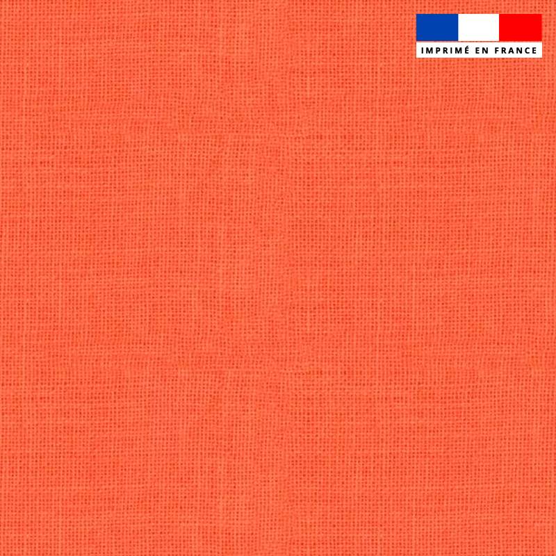 Tissu imperméable motif chiné aspect lin corail