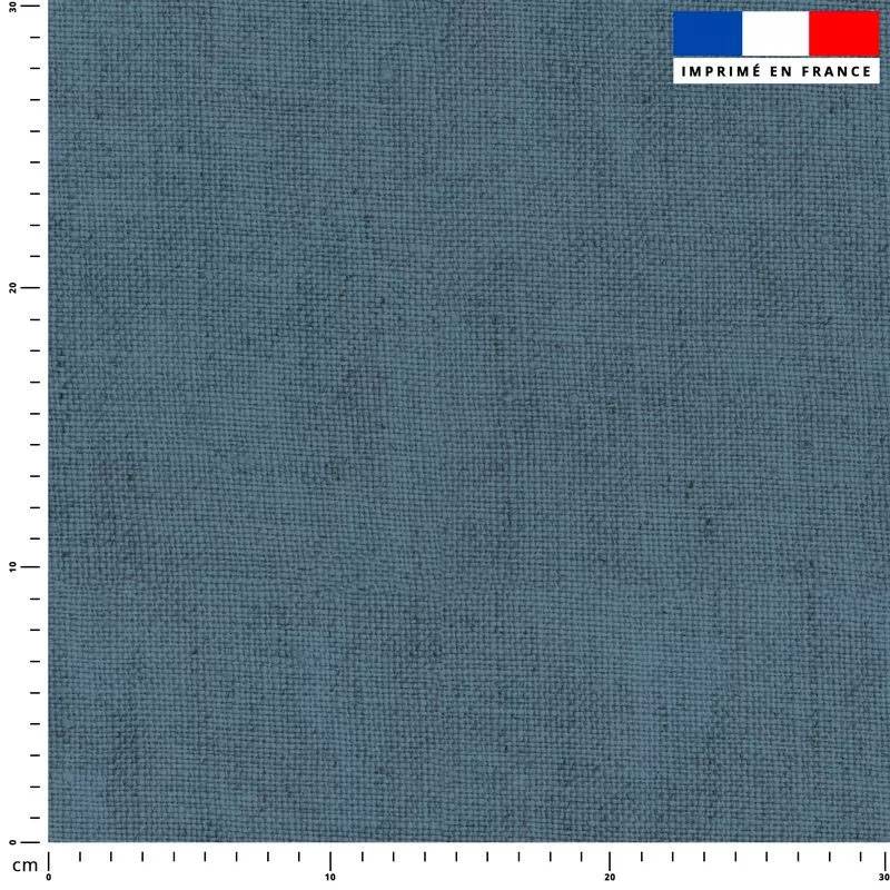 Chiné aspect lin - Fond bleu jean