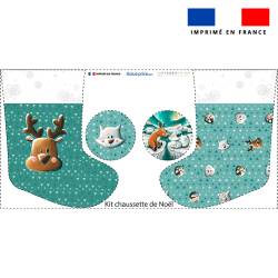 Kit chaussette de noel animaux du froid renne + Fausse fourrure - Création Stillistic