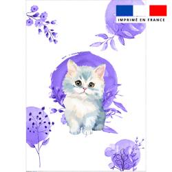 Coupon pour couette imprimé chat aquarelle