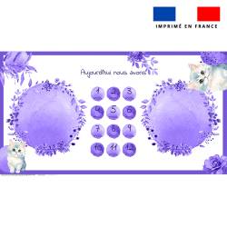 Coupon couverture mensuelle jumeaux motif chat aquarelle