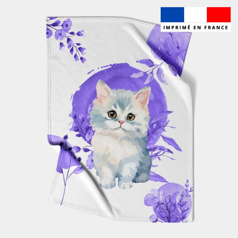 Coupon couverture imprimé chat aquarelle