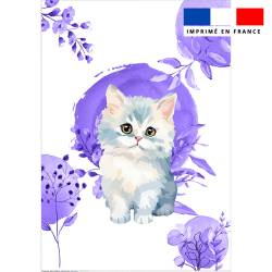 Coupon couverture imprimé chat aquarelle