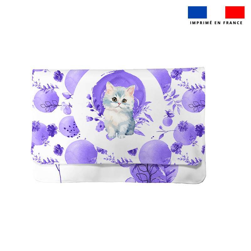 Kit pochette ardoise motif chat aquarelle