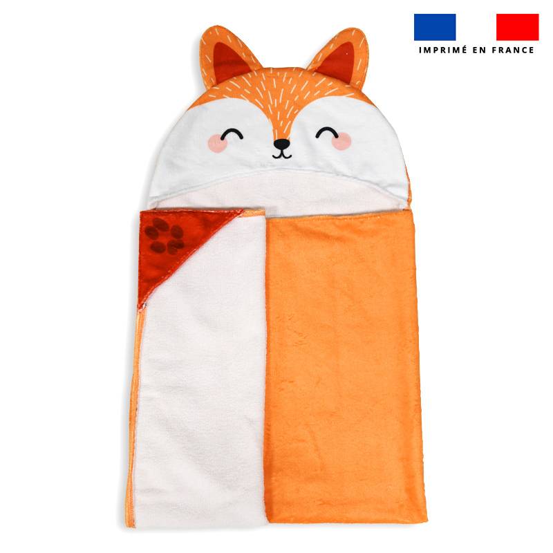 coupon - Défaut 2 traces très très légères  Coupon pour cape de bain enfant motif renard - Éponge bambou 290 gr/m² - 