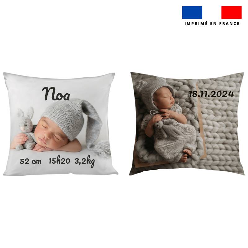 Coupon pour coussin de naissance personnalisé - Prénom, photo, date