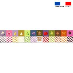 Coupon lingettes lavables motif fruits et feuilles d'automne - Création Cat&Colours