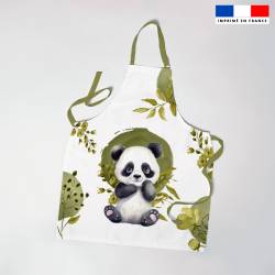 Patron imprimé pour tablier enfant motif panda aquarelle