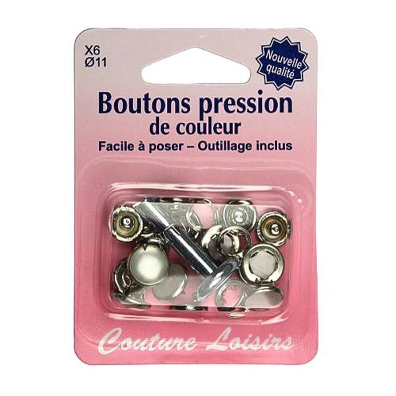 Kit de base boutons pression couleur perle x6 