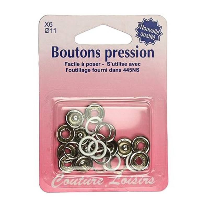 Recharge boutons pression invisible blanc x6 