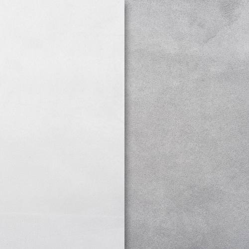 Suédine alaska réversible blanc/gris perle
