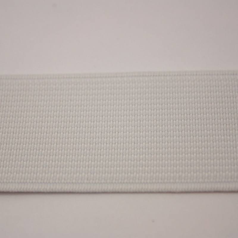 Elastique cotelé blanc 30 mm